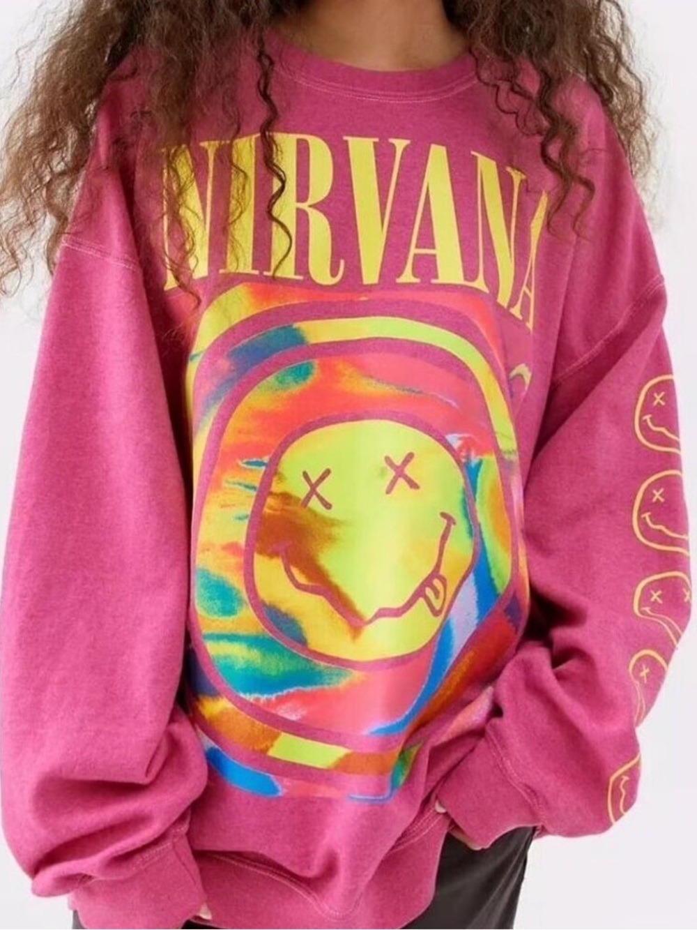 Nirvana Pink Spiral Crewneck